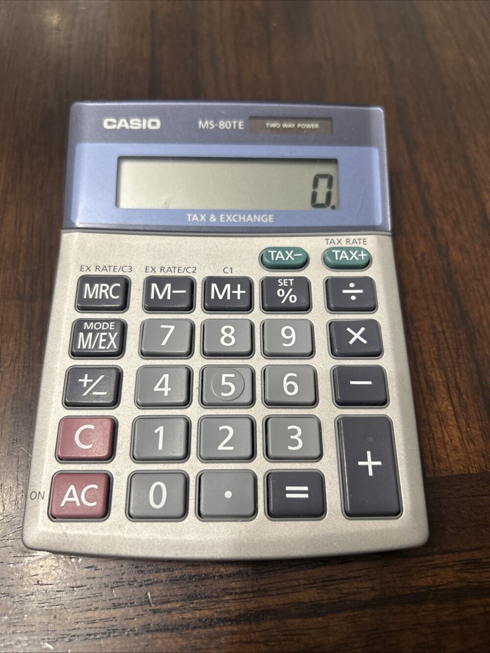 Casio MS-80TE Compact Desktop Calculator Tax Exchange 2 Way Power Solar